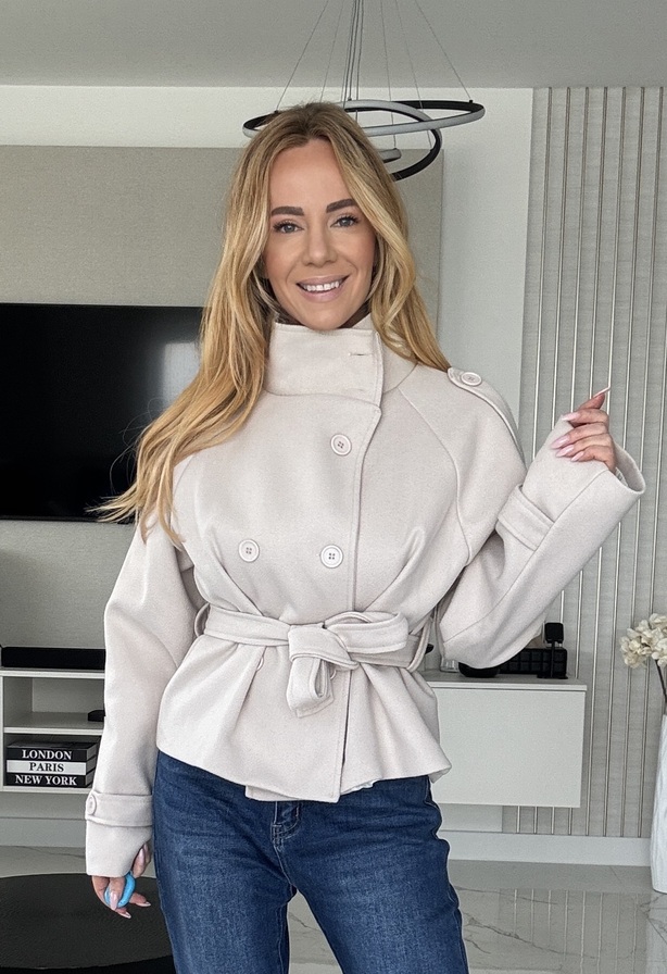Lexa kabát beige – Női szövetkabát – Innova Fashion